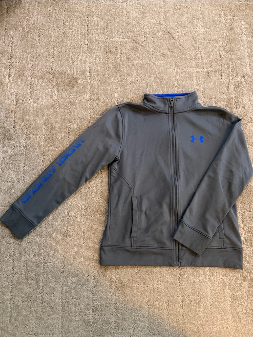 Under Armour Kids' Gray Full-Zip warm up jacket size small